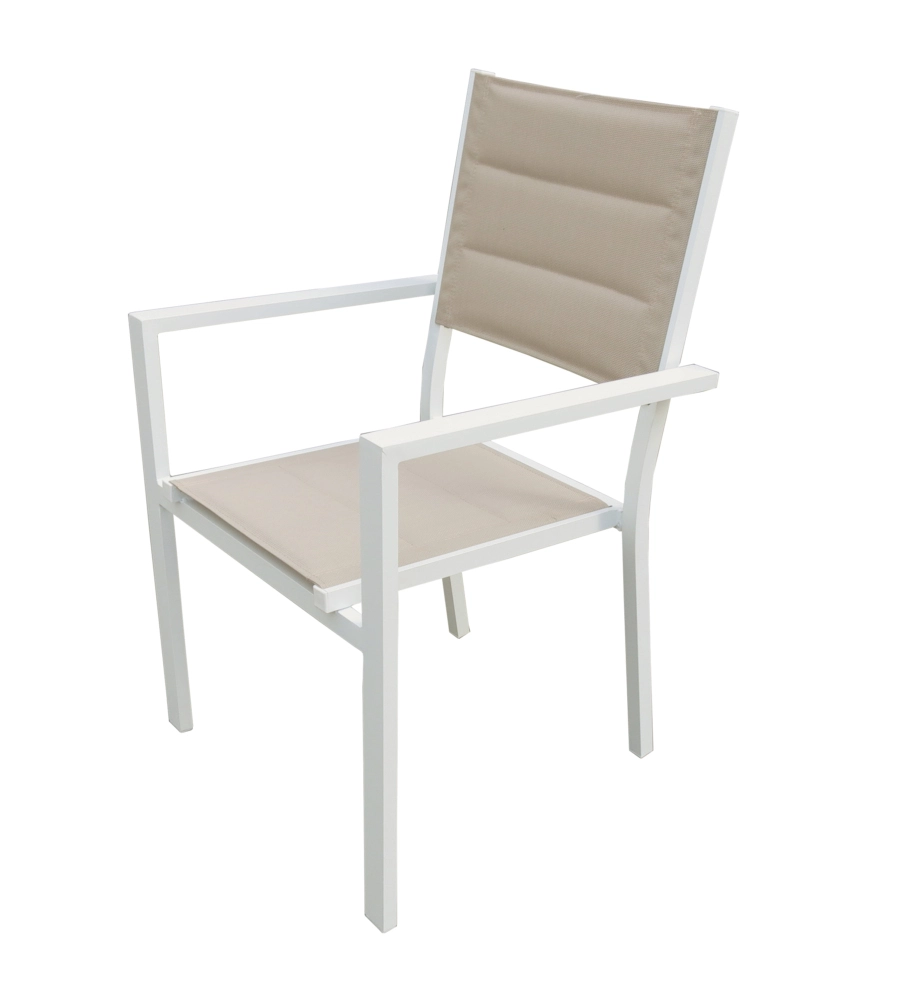 Sedia da esterno EuroGarden in alluminio e textilene tortora 60x56,5x87 cm