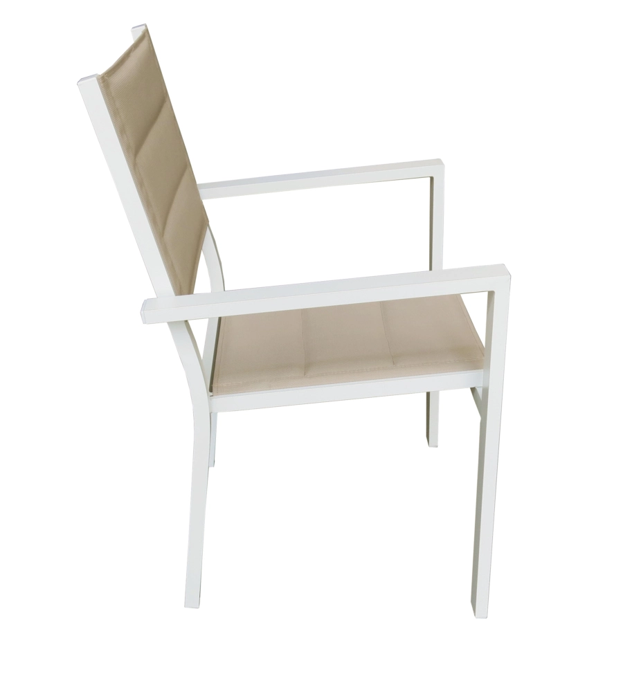 Sedia da esterno EuroGarden in alluminio e textilene tortora 60x56,5x87 cm