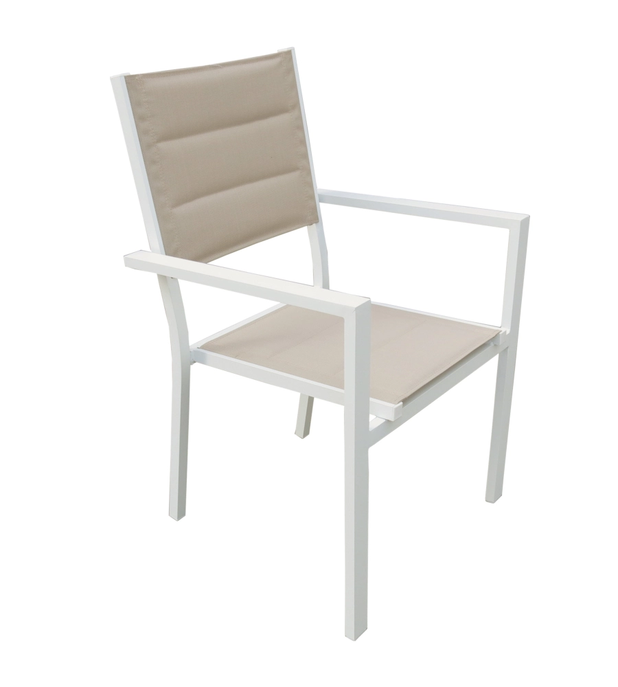 Sedia da esterno EuroGarden in alluminio e textilene tortora 60x56,5x87 cm