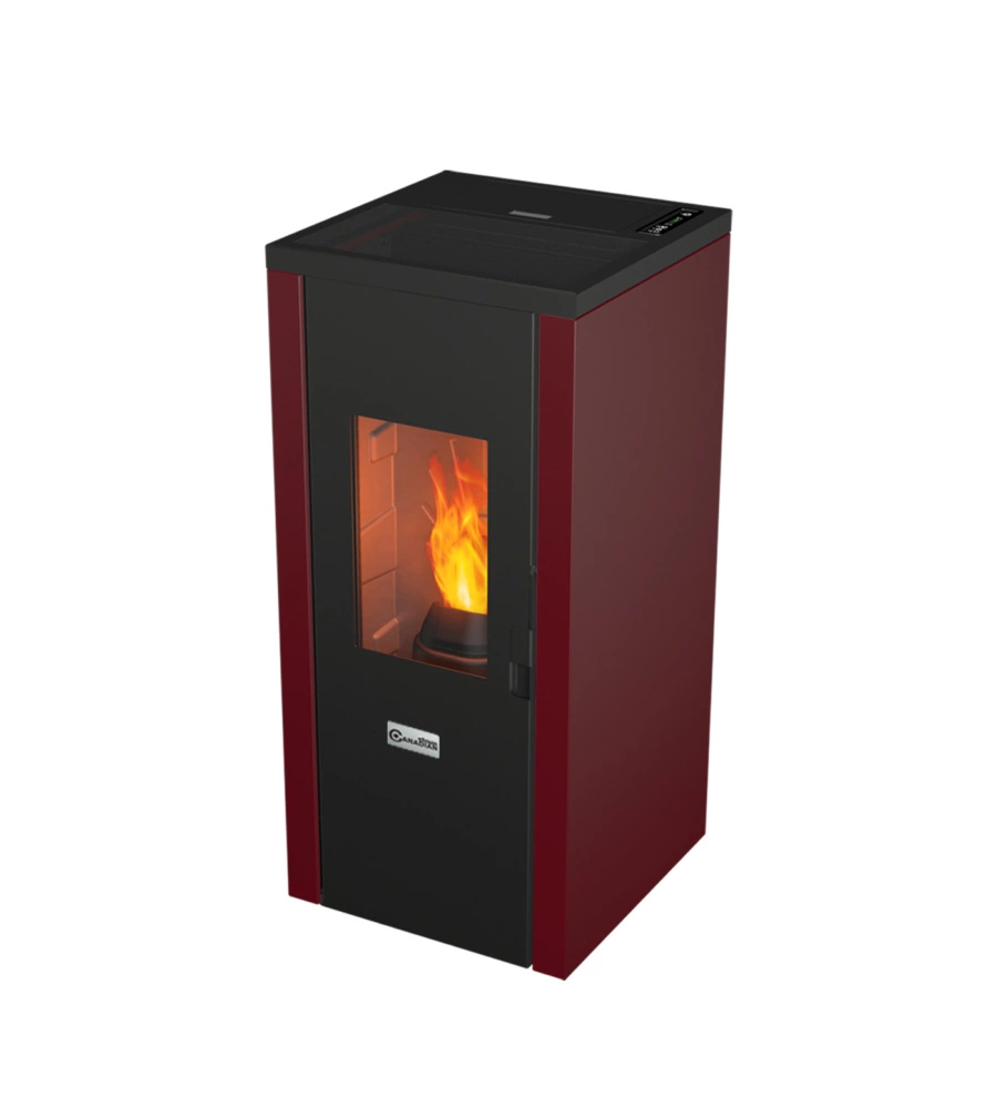 STUFA A PELLET ERMETICA CANADIAN STOVE "DESIGNEVO FINE DUSTER" BORDEAUX 8 KW