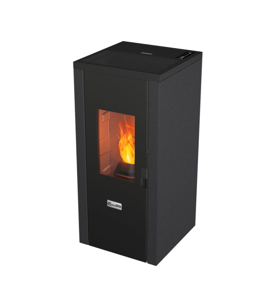 STUFA A PELLET ERMETICA CANADIAN STOVE "DESIGNEVO FINE DUSTER" GRIGIO PUNTINATO 8 KW