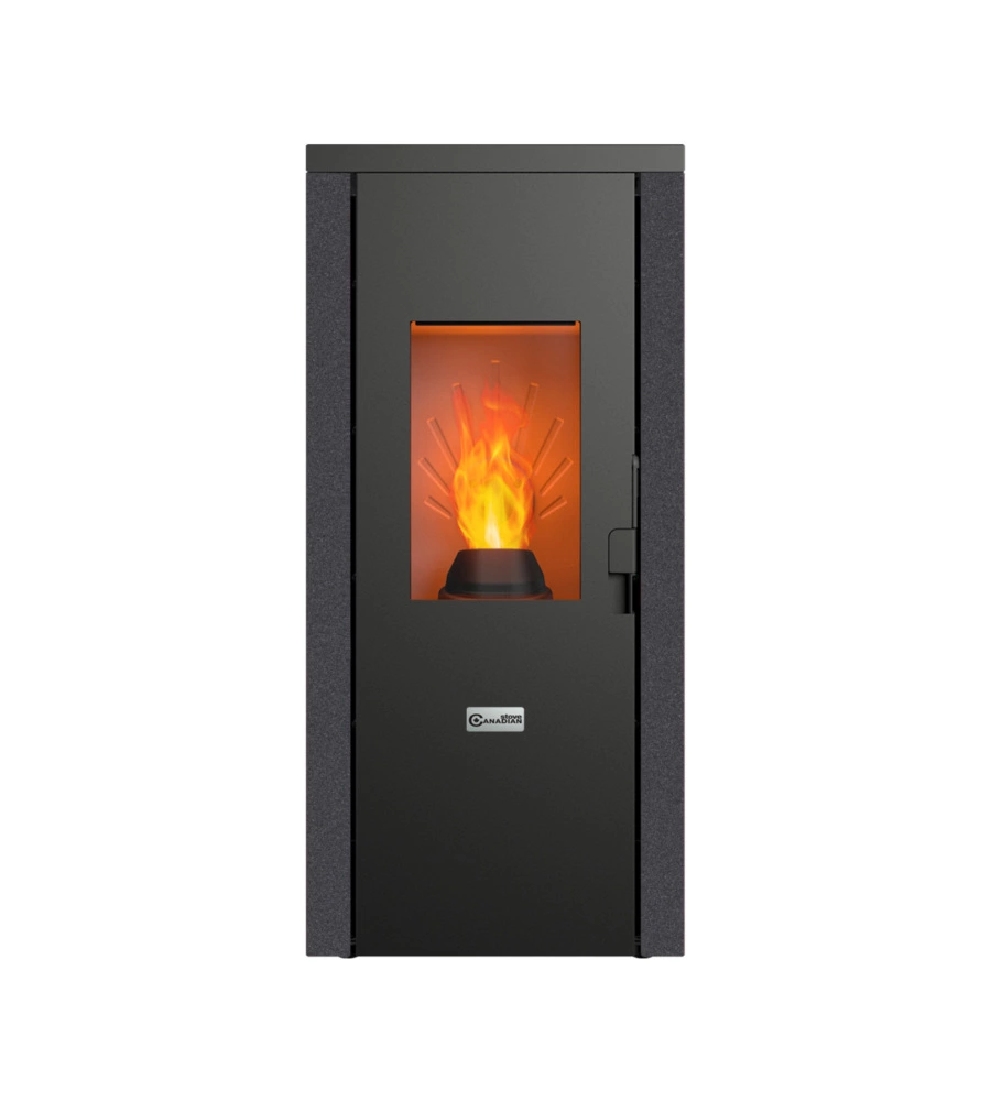 STUFA A PELLET ERMETICA CANADIAN STOVE "DESIGNEVO FINE DUSTER" GRIGIO PUNTINATO 8 KW