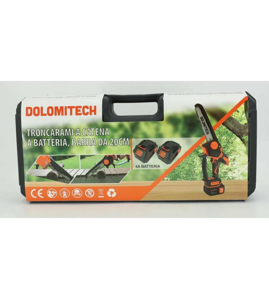 TRONCARAMI A CATENA A BATTERIA DOLOMITECH BARRA 20 CM 2 BATTERIE 21V 4AH E CARICABATTERIE