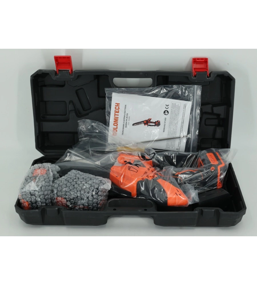 TRONCARAMI A CATENA A BATTERIA DOLOMITECH BARRA 20 CM 2 BATTERIE 21V 4AH E CARICABATTERIE