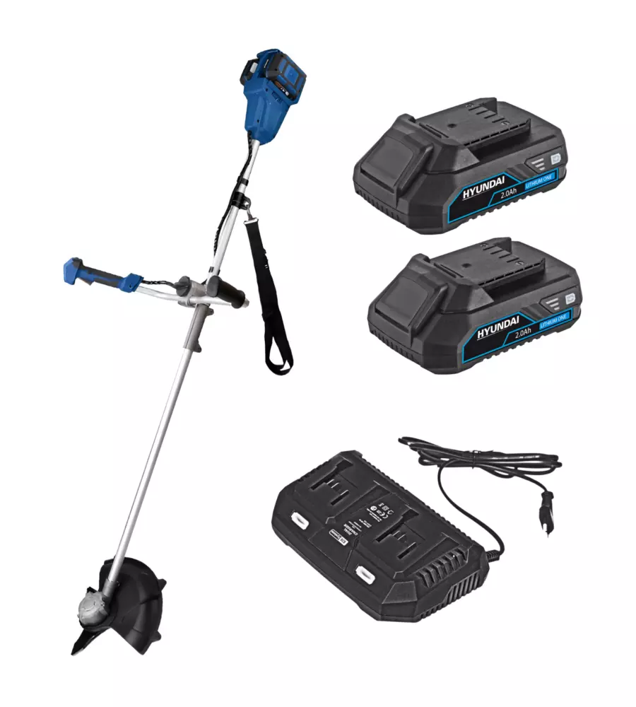 DECESPUGLIATORE A BATTERIA HYUNDAI 2 BATTERIE 40V 2AH E CARICABATTERIE - COD. 25230, 25000, 25040