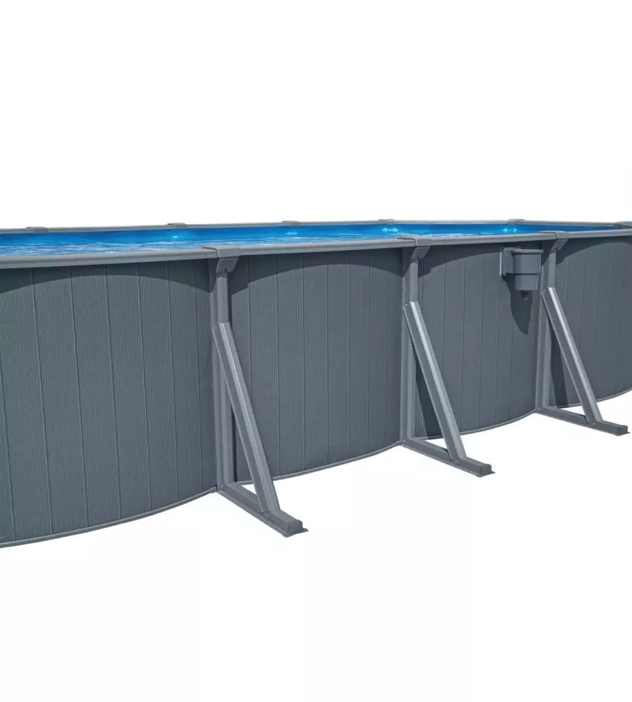 PISCINA FUORI TERRA CON STRUTTURA OVALE BESTWAY "HYDRIUM" GRIGIO SCURO 732X366X132 CM