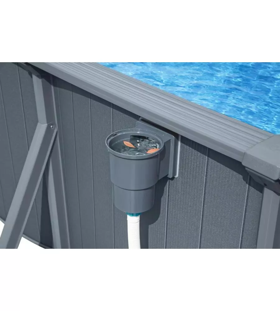 PISCINA FUORI TERRA CON STRUTTURA OVALE BESTWAY "HYDRIUM" GRIGIO SCURO 732X366X132 CM