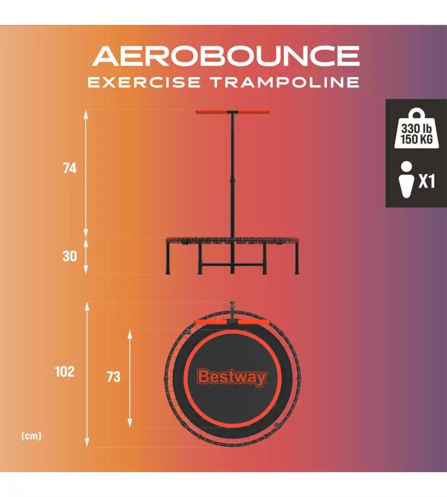 TRAMPOLINO ELASTICO BESTWAY "AEROBOUNCE" PER FITNESS