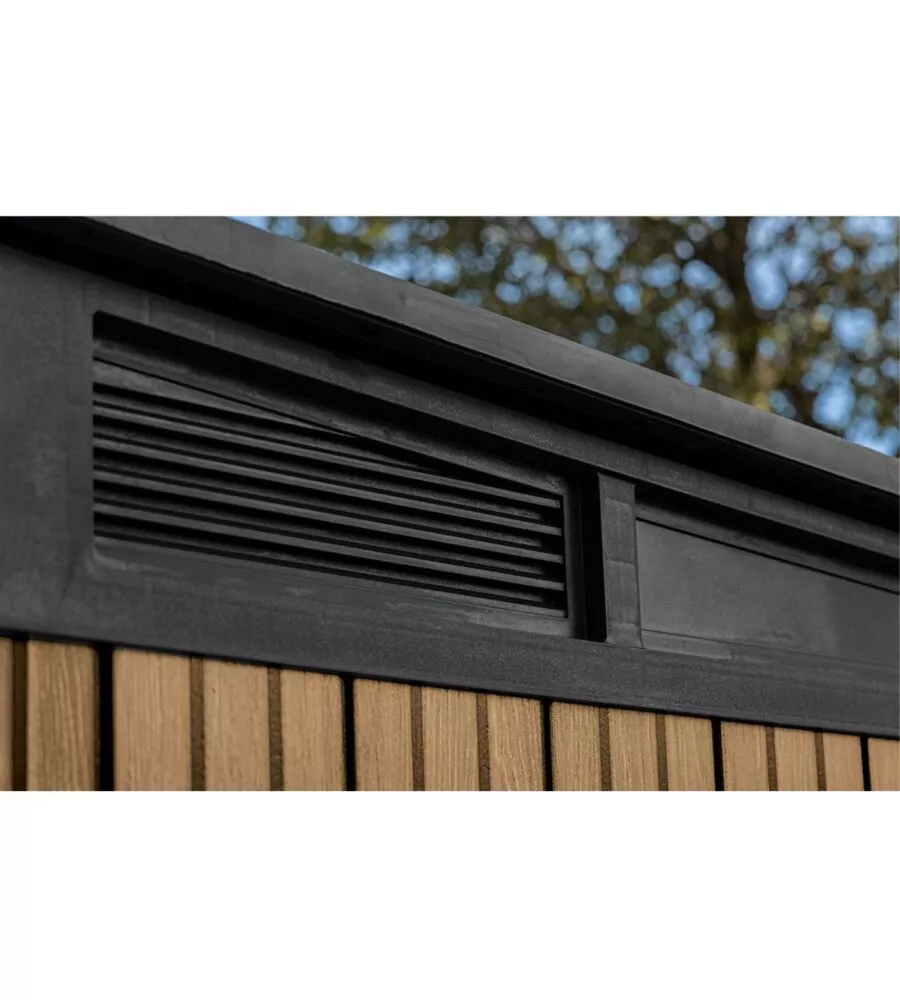 CASETTA DA GIARDINO KETER "PENT 11X7" IN RESINA MARRONE CON PORTA BATTENTE DOPPIA 340X218X246 CM