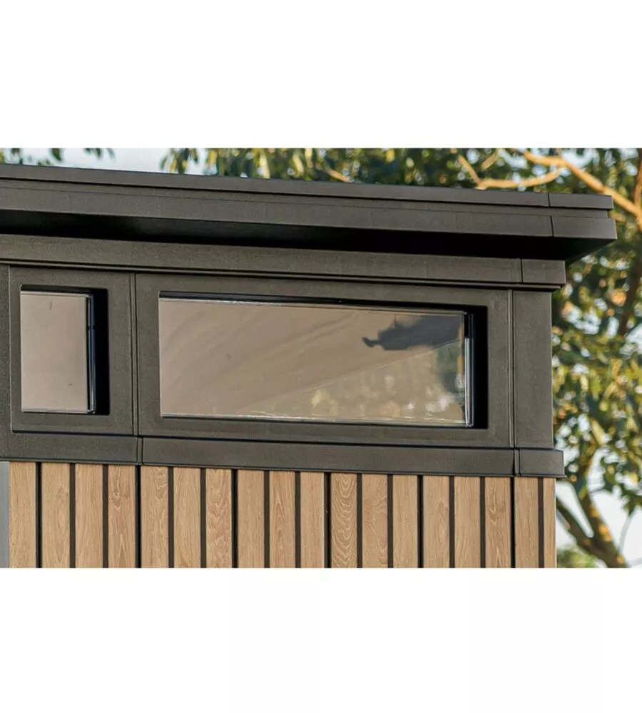 CASETTA DA GIARDINO KETER "PENT 11X7" IN RESINA MARRONE CON PORTA BATTENTE DOPPIA 340X218X246 CM