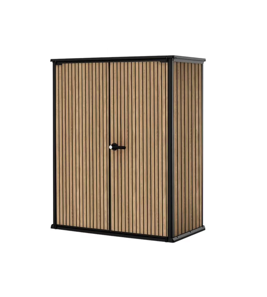 PORTATTREZZI MULTIUSO KETER "VERTICAL SHED VENETIAN" IN RESINA EFFETTO LEGNO 140X73,6X170,4 CM