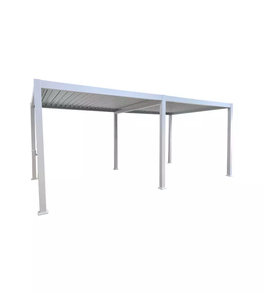 PERGOLA BIOCLIMATICA EUROGARDEN "ATENA" CON APERTURA A MANOVELLA IN ALLUMINIO BIANCO 3X6X2,5 MT