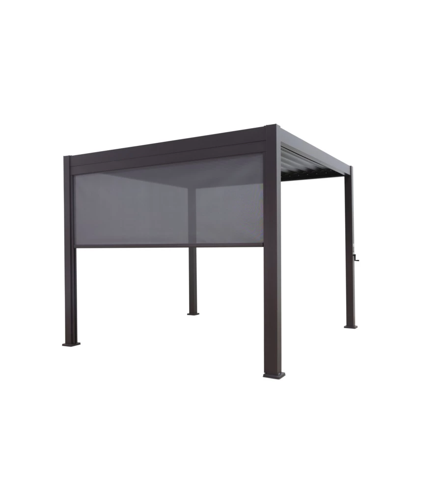 TENDA ANTIVENTO SCORREVOLE PER PERGOLA BIOCLIMATICA EUROGARDEN ATENA IN TEXTILENE GRIGIO LATO 3 MT