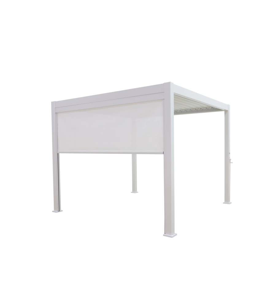 TENDA ANTIVENTO SCORREVOLE PER PERGOLA BIOCLIMATICA EUROGARDEN ATENA IN TEXTILENE BIANCO LATO 3 MT