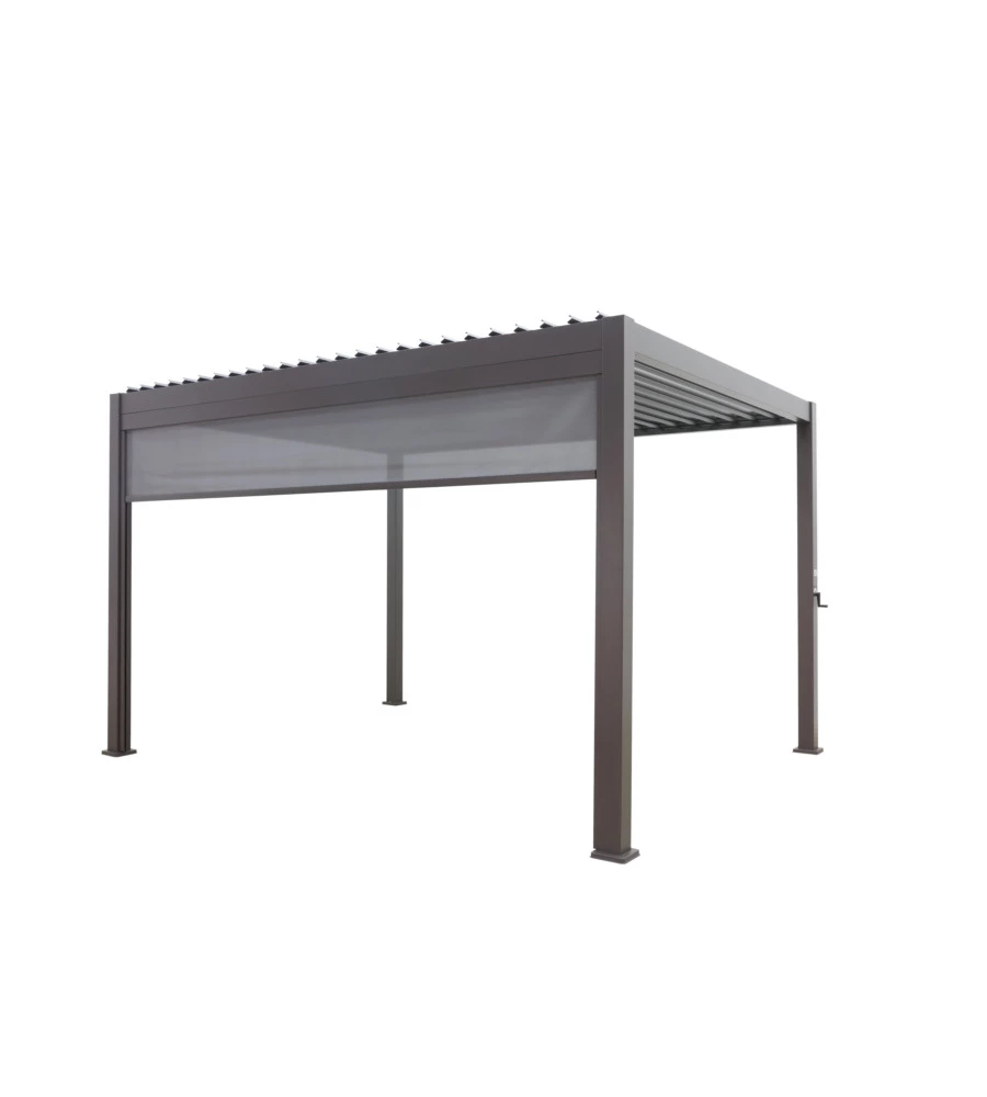 TENDA ANTIVENTO SCORREVOLE PER PERGOLA BIOCLIMATICA EUROGARDEN ATENA IN TEXTILENE GRIGIO LATO 4 MT