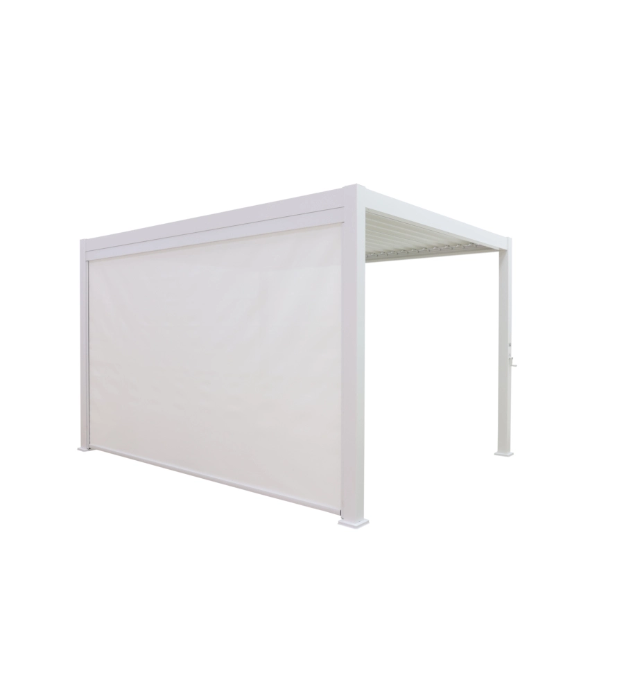 TENDA ANTIVENTO SCORREVOLE PER PERGOLA BIOCLIMATICA EUROGARDEN ATENA IN TEXTILENE BIANCO LATO 4 MT