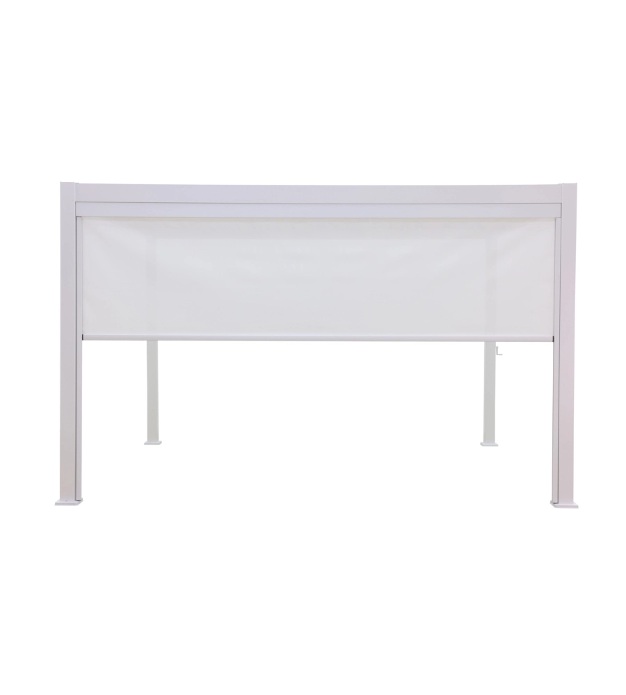 TENDA ANTIVENTO SCORREVOLE PER PERGOLA BIOCLIMATICA EUROGARDEN ATENA IN TEXTILENE BIANCO LATO 4 MT