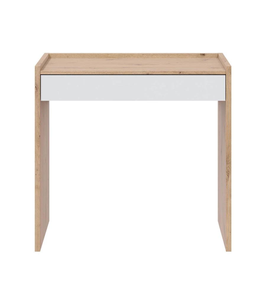 SCRIVANIA CON CASSETTO LEGNO E BIANCO 81,5X40X77 CM