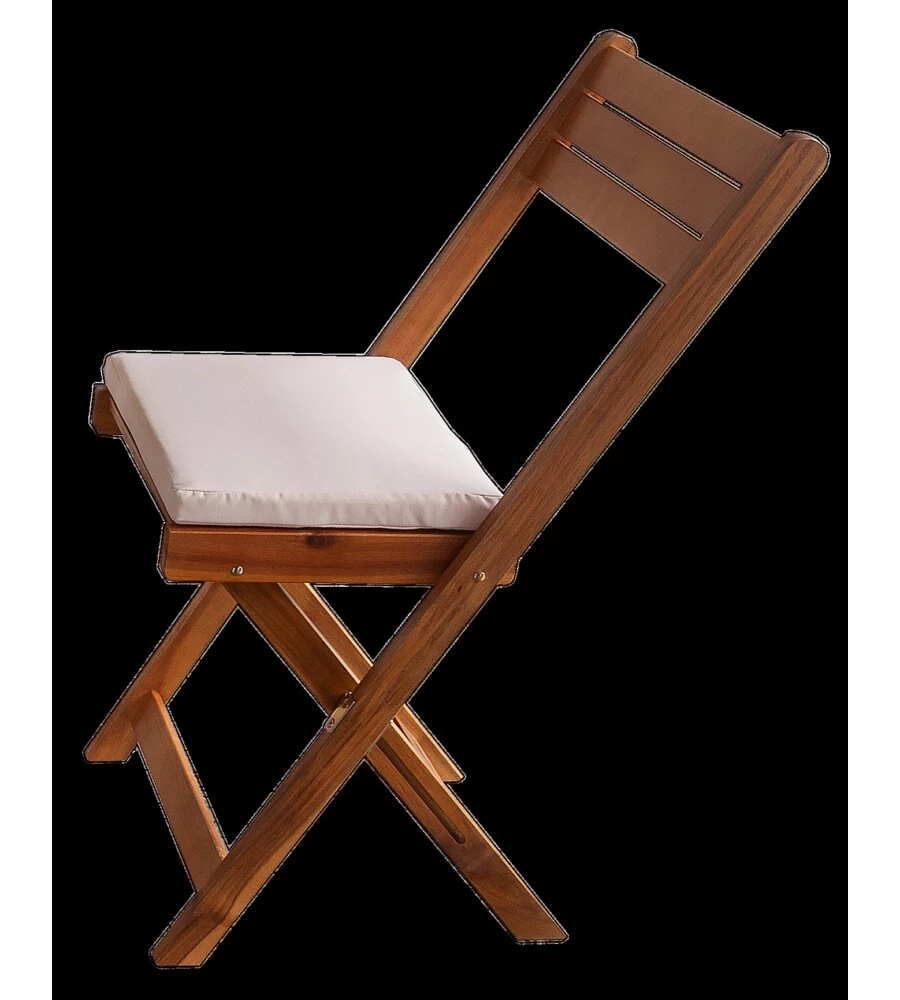 SET DA GIARDINO PIEGHEVOLE EUROGARDEN "GENOVA" IN LEGNO DI ACACIA OLIATA CON CUSCINI IN POLIESTERE 2 SEDUTE E TAVOLO