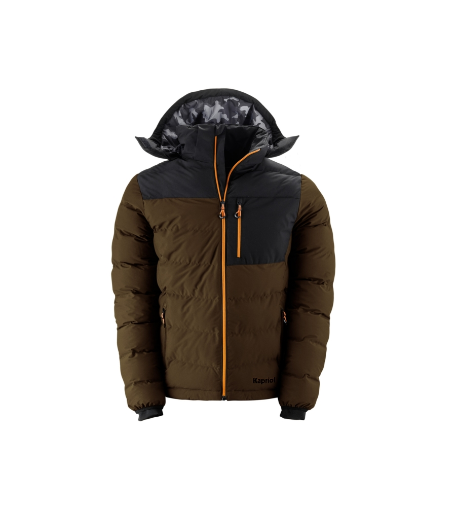 GIACCA DA LAVORO KAPRIOL CON CAPPUCCIO RIMOVIBILE "THERMIC" MARRONE E NERO TG XXXL