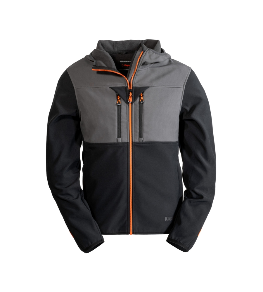 GIACCA DA LAVORO KAPRIOL "SOFTSHELL TENERE PRO" NERO E GRIGIO TG XL
