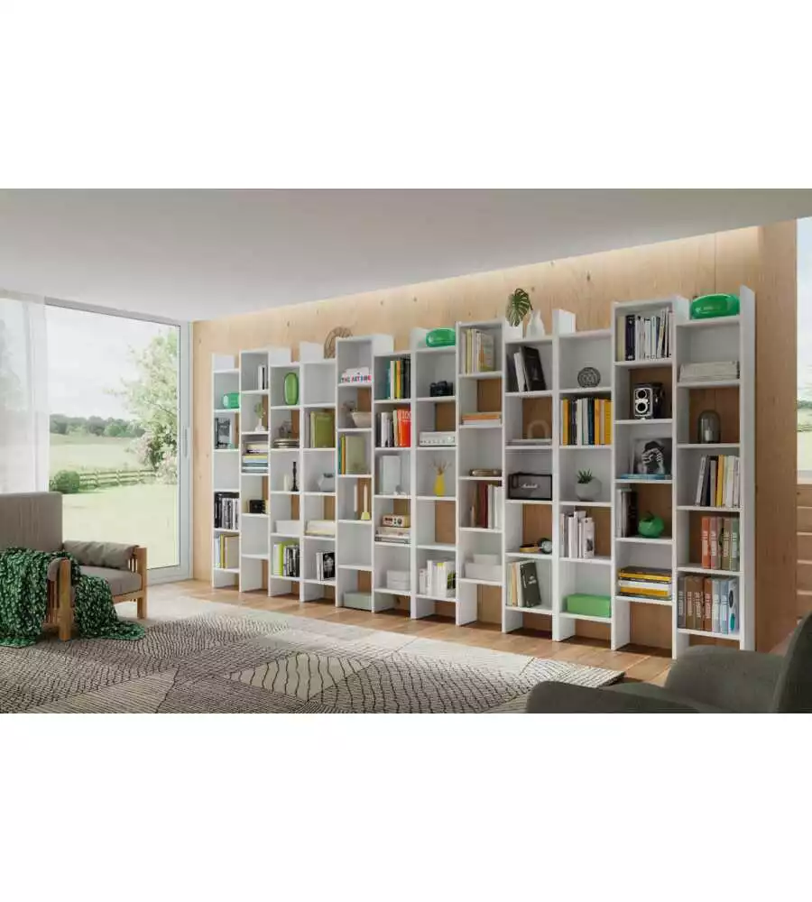 LIBRERIA "ITALIA" BIANCO OPACO 96X25X192 CM