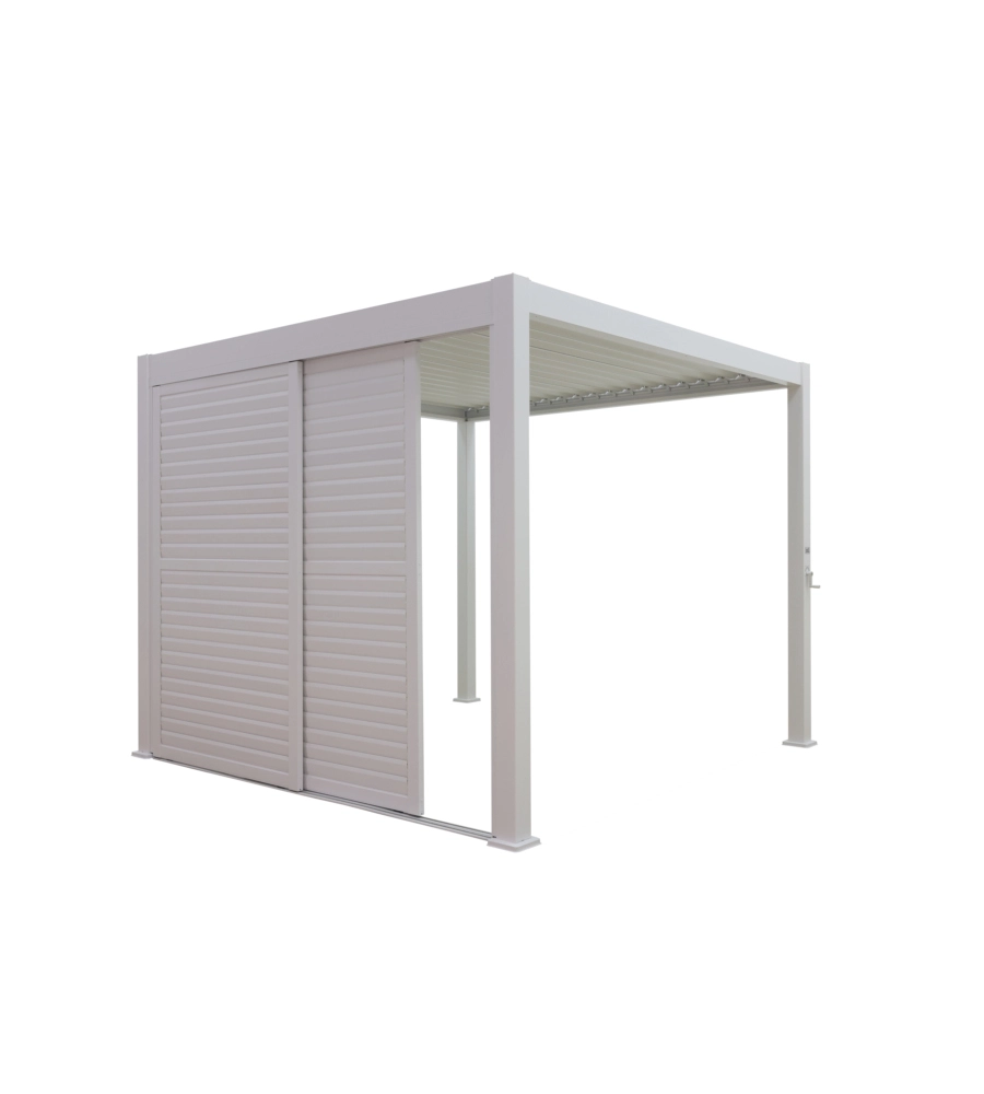 SET 2 PARETI SCORREVOLI PER PERGOLA BIOCLIMATICA EUROGARDEN ATENA IN ALLUMINIO BIANCO LATO 3 MT