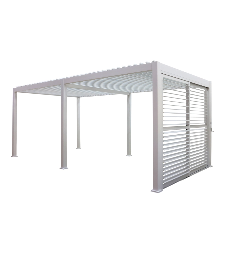 SET 2 PARETI SCORREVOLI PER PERGOLA BIOCLIMATICA EUROGARDEN ATENA IN ALLUMINIO BIANCO LATO 3 MT