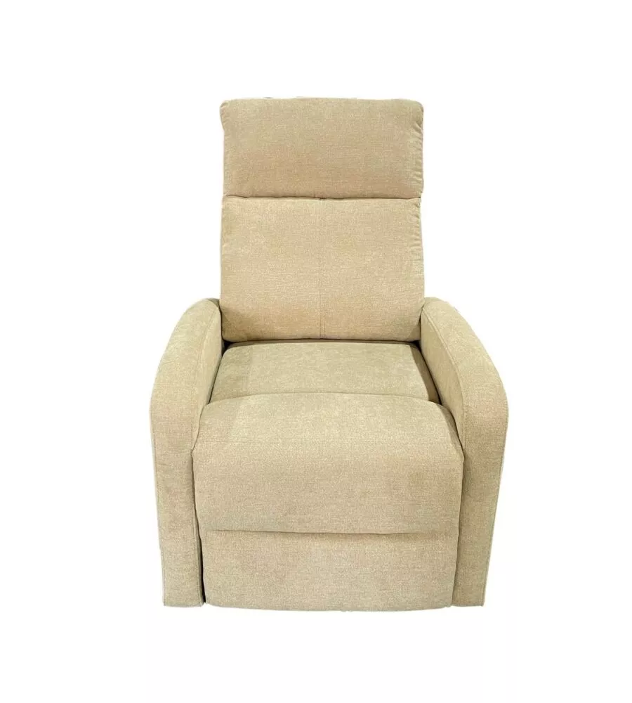 Poltrona BellaHome "Clara" con recliner in tessuto beige 71x88x102 cm