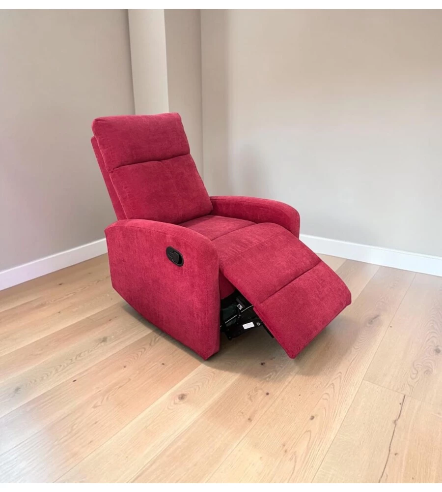 Poltrona BellaHome "Clara" con recliner in tessuto bordeaux 71x88x102 cm