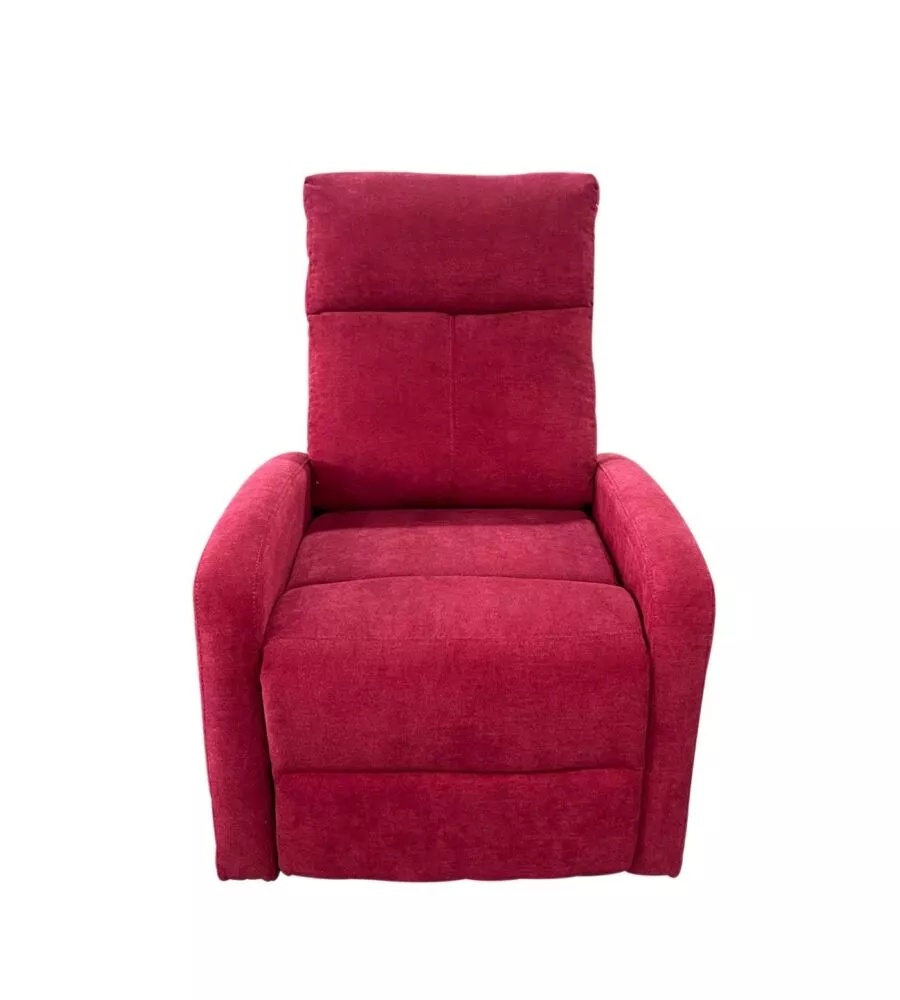 Poltrona BellaHome "Clara" con recliner in tessuto bordeaux 71x88x102 cm
