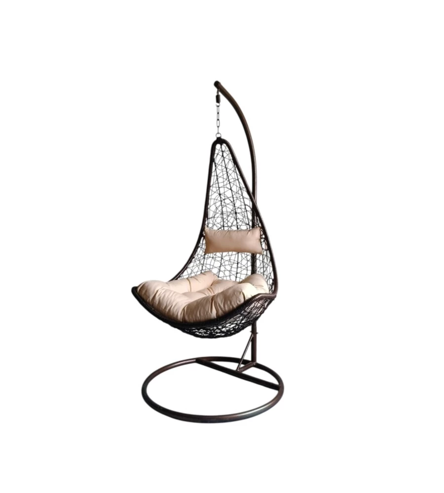 Poltrona sospesa da esterno EuroGarden "Mezzaluna" marrone 95x195 cm