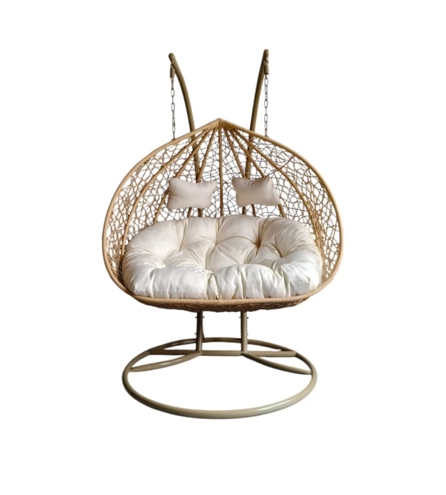 Poltrona sospesa da esterno EuroGarden "Double" beige 132x118x75 cm