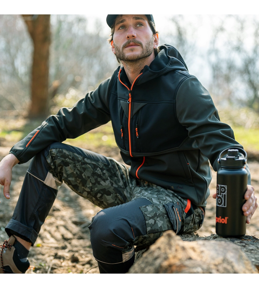 GIACCA DA LAVORO KAPRIOL "SOFTSHELL TENERE PRO" NERO E VERDE TG M