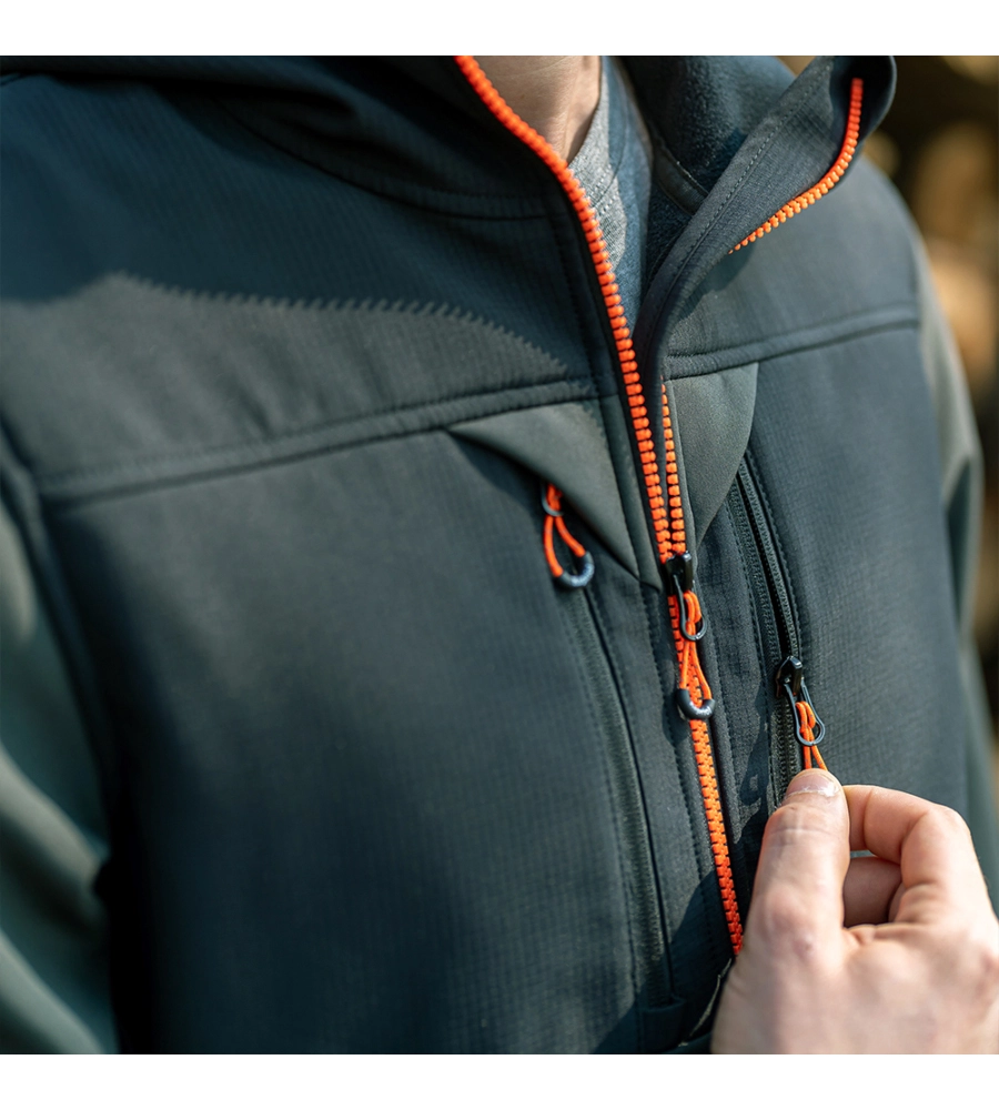 GIACCA DA LAVORO KAPRIOL "SOFTSHELL TENERE PRO" NERO E VERDE TG M