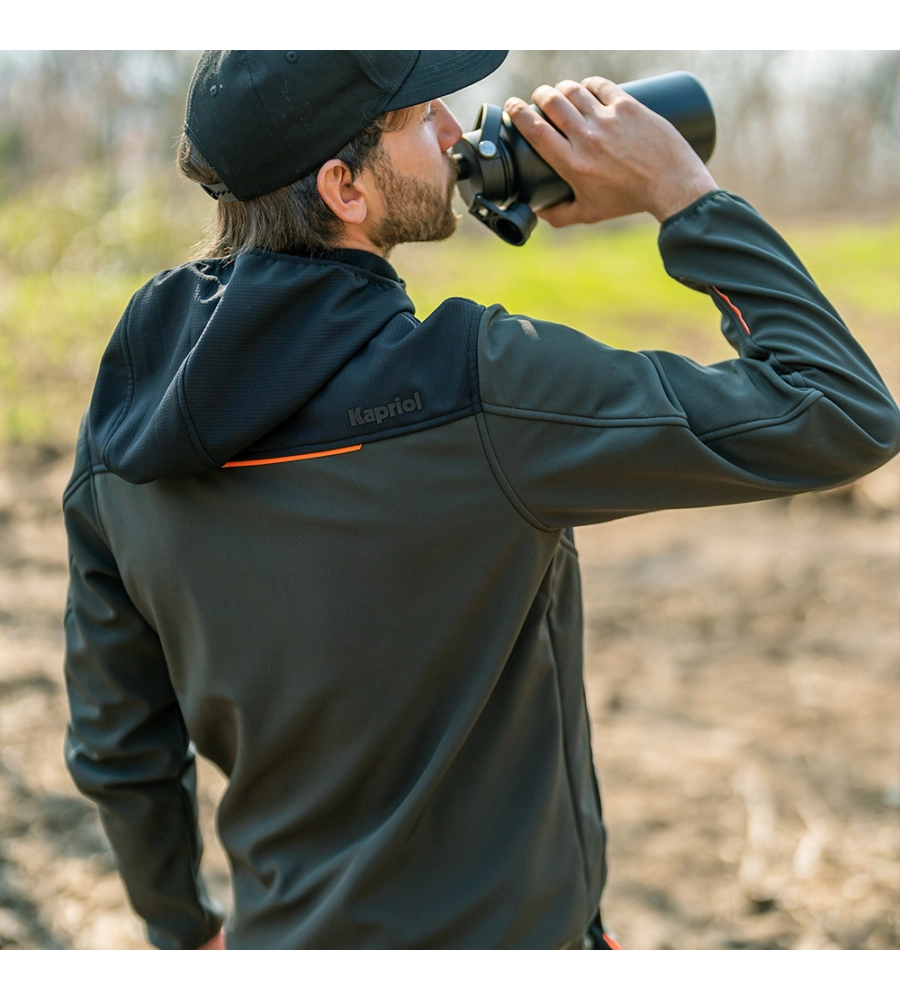 GIACCA DA LAVORO KAPRIOL "SOFTSHELL TENERE PRO" NERO E VERDE TG L