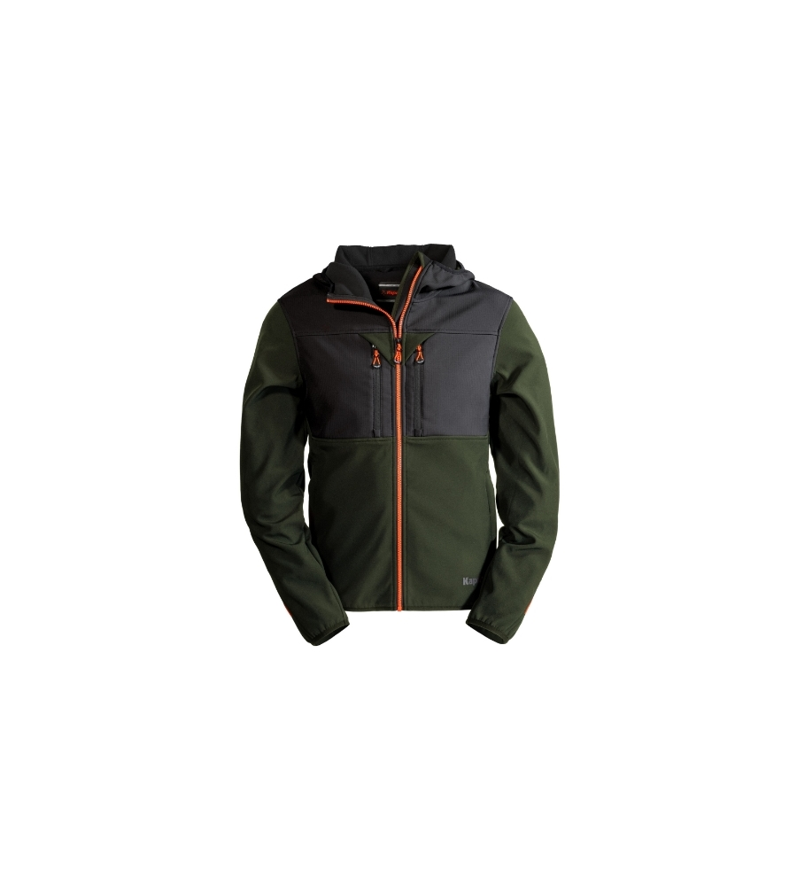 GIACCA DA LAVORO KAPRIOL "SOFTSHELL TENERE PRO" NERO E VERDE TG L