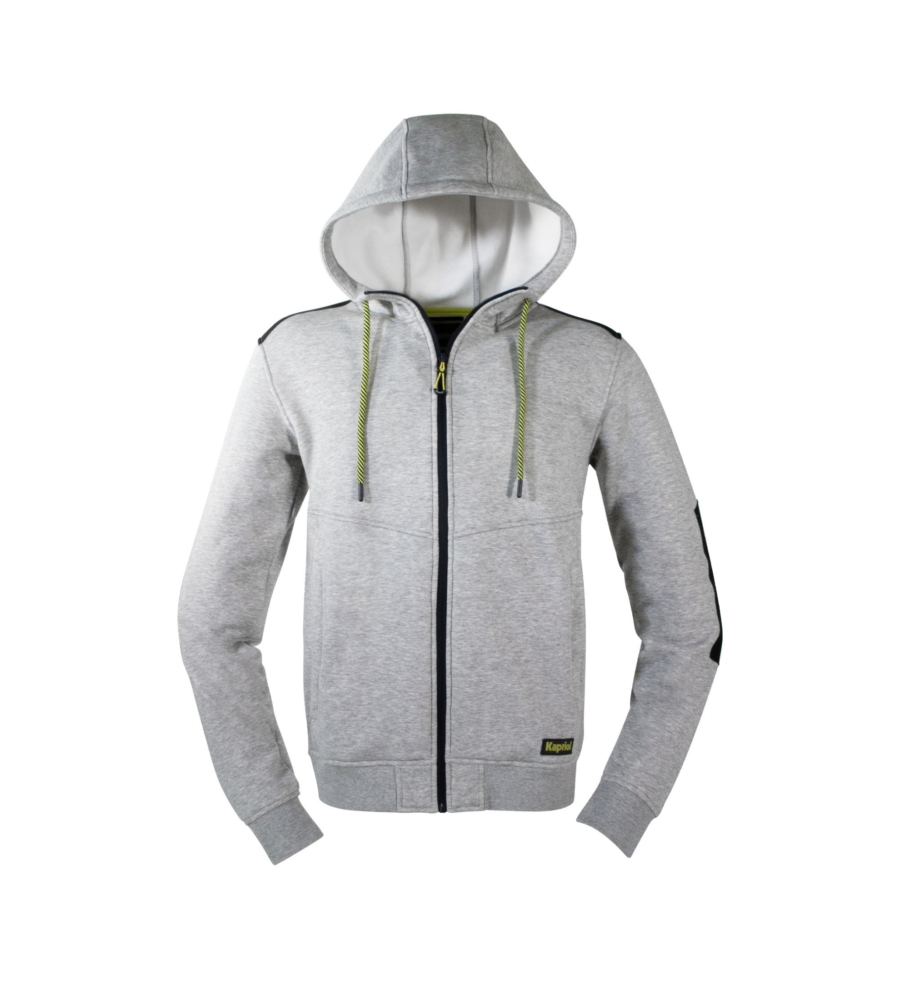 FELPA DA LAVORO CON CAPPUCCIO KAPRIOL "SLICK" GRIGIO CHIARO TG S
