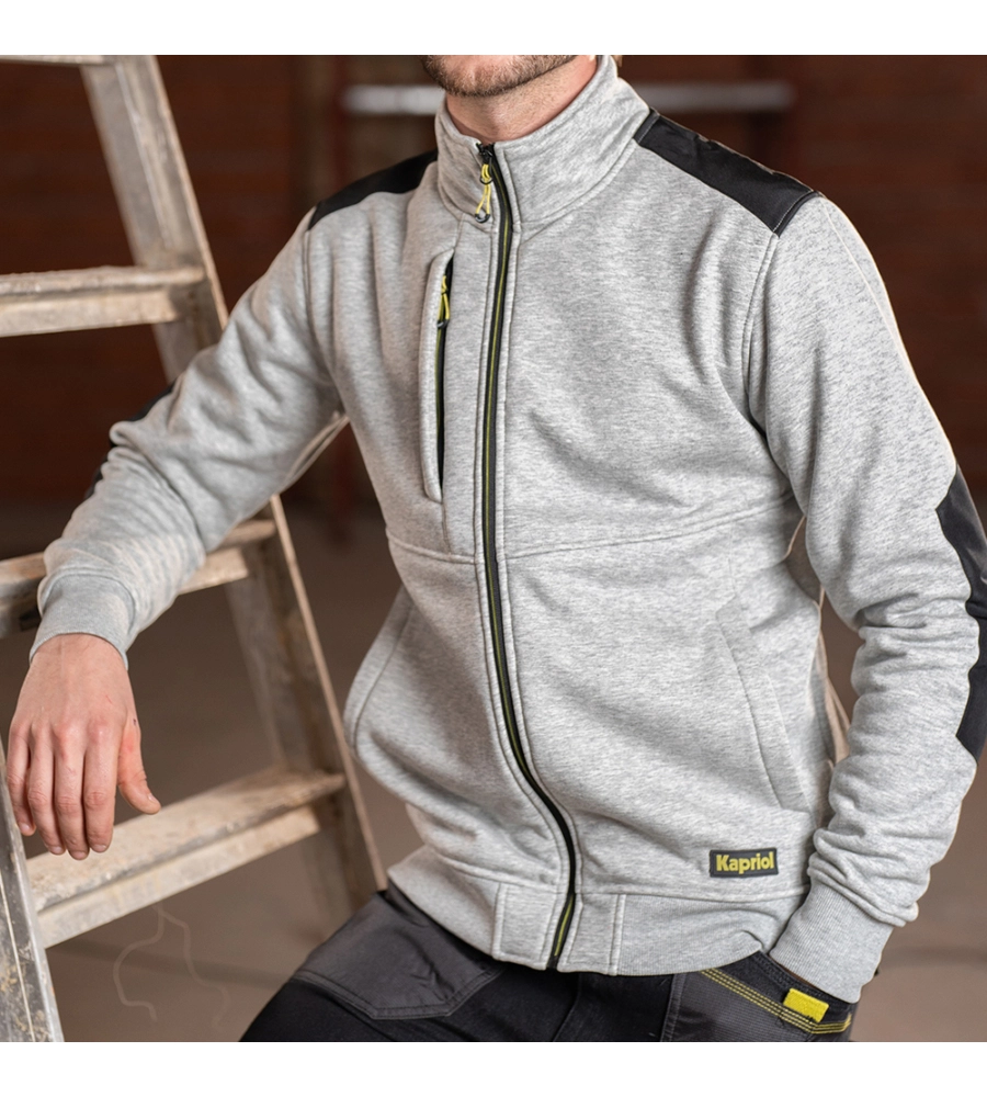 FELPA DA LAVORO KAPRIOL "SLICK" GRIGIO CHIARO TG XXXL