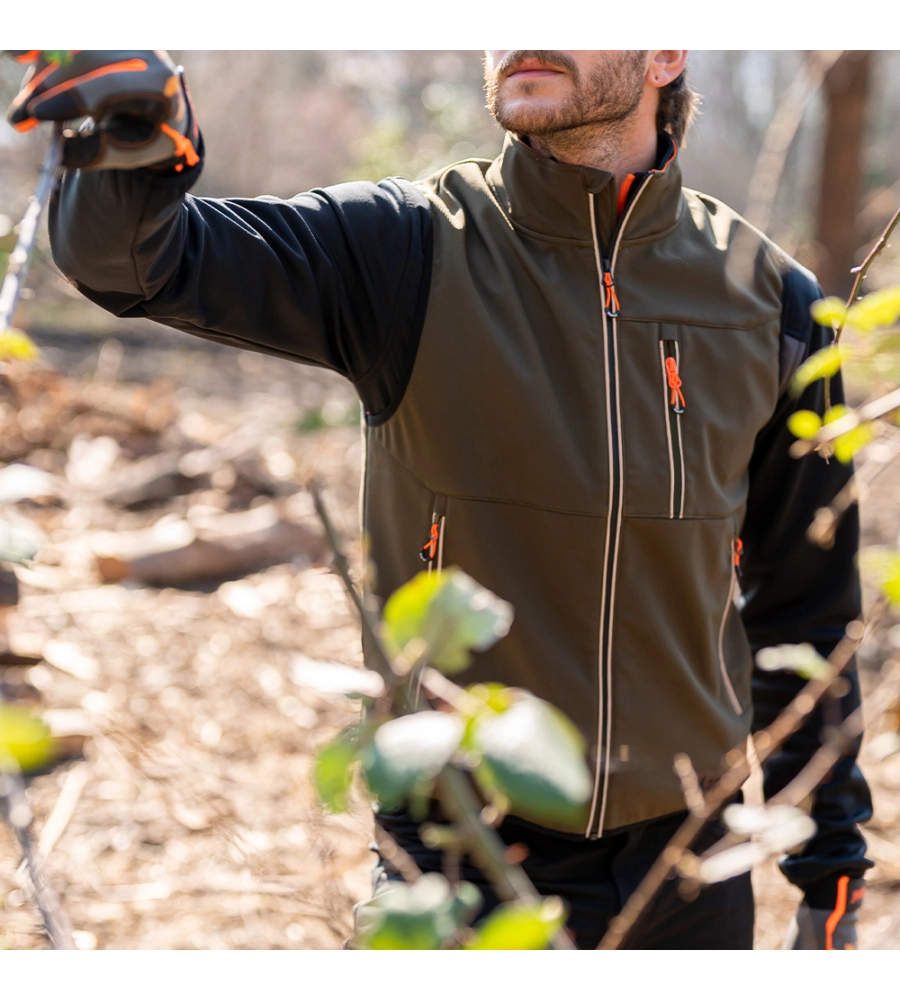 GILET DA LAVORO IN SOFTSHELL KAPRIOL "TECH" VERDE TG S