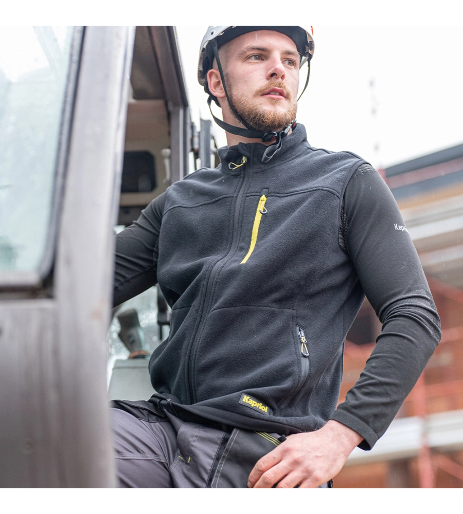 GILET DA LAVORO IN PILE KAPRIOL "SLICK" NERO TG XL