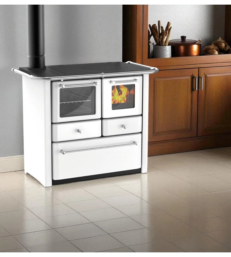CUCINA A LEGNA "GAIA" BIANCO 6,3 kW