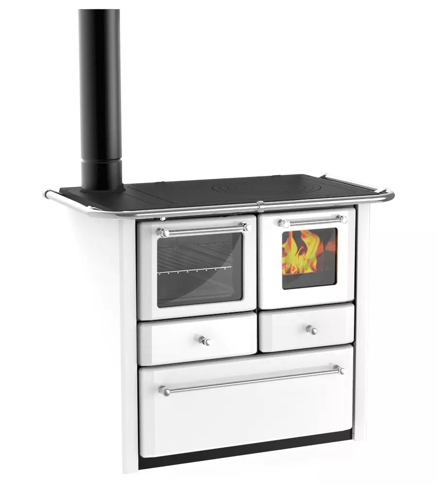 CUCINA A LEGNA "GAIA" BIANCO 6,3 kW