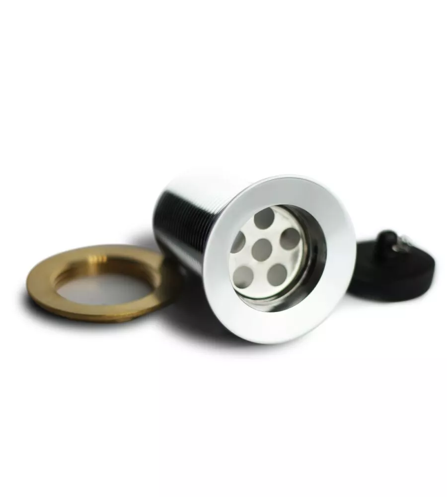 PILETTA DI SCARICO 1"1/4 PER FONTANA DA GIARDINO KAM IN OTTONE CROMATO