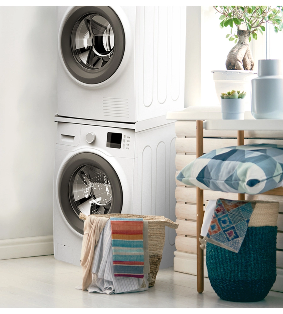 Kit di sovrapposizione universale per lavatrice e asciugatrice Meliconi "Torre Essential" bianco 60x55x5,5 cm