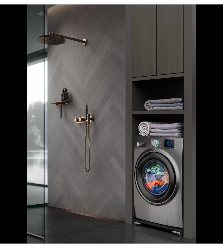 Base antivibrazione per lavatrice e asciugatrice con ruote e freni Meliconi "Move" nero 60x55x5,5 cm