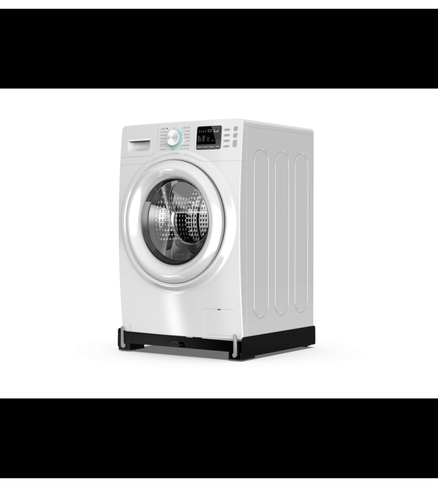 Base antivibrazione per lavatrice e asciugatrice con ruote e freni Meliconi "Move" nero 60x55x5,5 cm