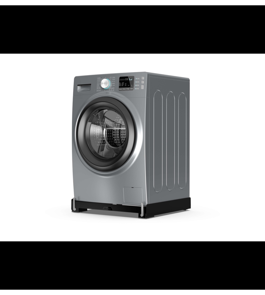 Base antivibrazione per lavatrice e asciugatrice con ruote e freni Meliconi "Move" nero 60x55x5,5 cm