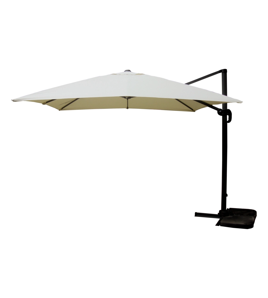 Ombrellone da giardino quadrato con braccio laterale EuroGarden "Top Time" ecrù 3x3 m