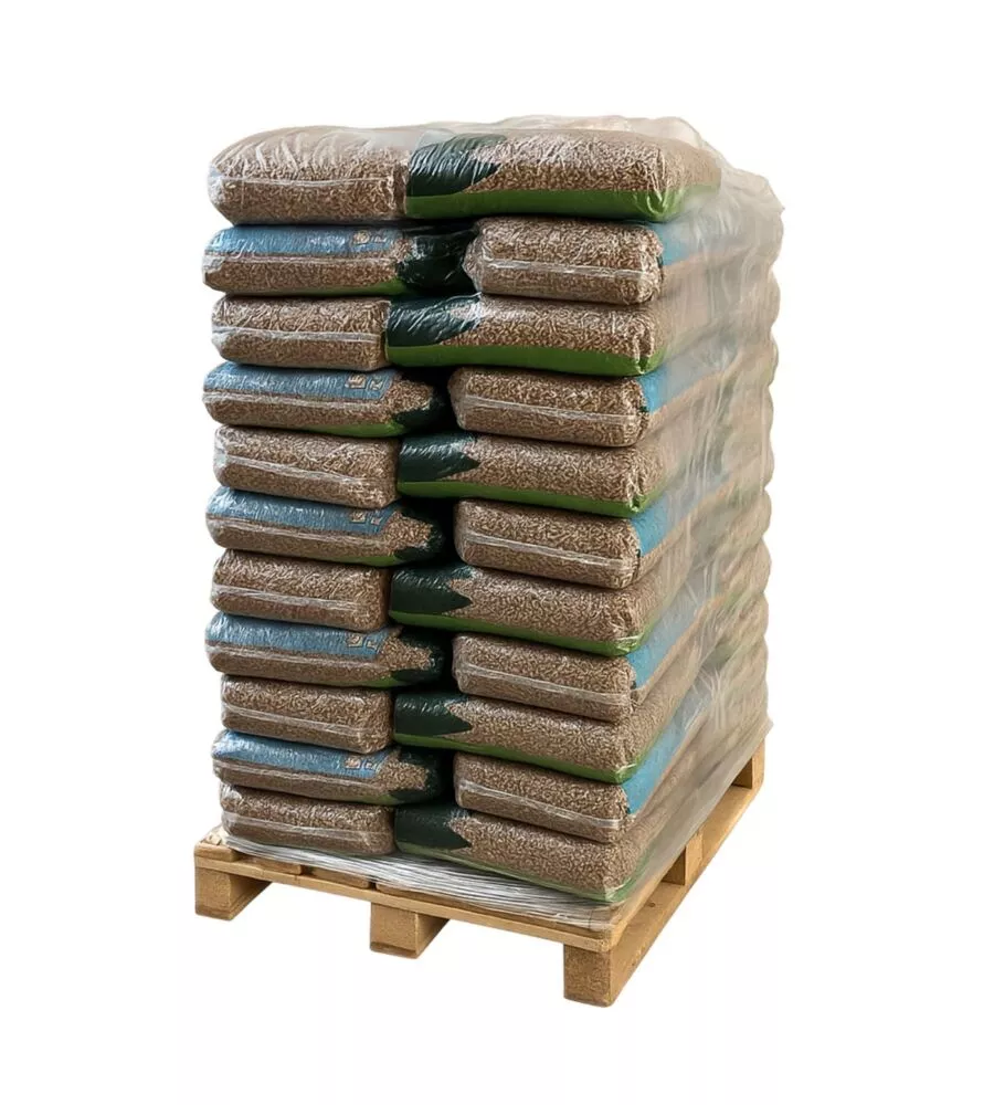 BANCALE 40 SACCHI PELLET IN LEGNO DI ABETE CERTIFICATO EN PLUS A1 PRODOTTO IN TRENTINO, SACCHI DA 15 KG